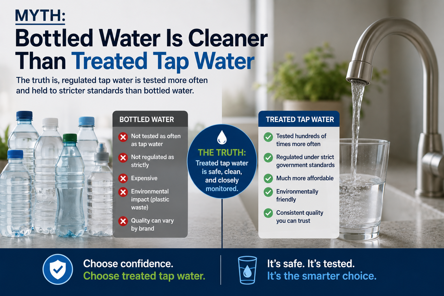 Myth: Bottled Water Is Cleaner Than Treated Tap Water